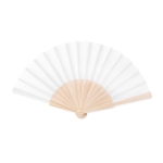 Handwaaier van hout en polyester Woodster kleur wit