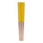 Handwaaier van hout en polyester Woodster kleur geel tweede weergave