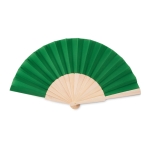 Handwaaier van hout en polyester Woodster kleur groen