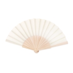 Handwaaier van hout en polyester Woodster kleur beige