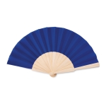 Handwaaier van hout en polyester Woodster kleur koningsblauw
