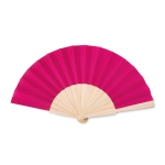 Handwaaier van hout en polyester Woodster kleur fuchsia