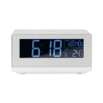 Wekker met draadloze oplader voor mobiele telefoons Morning kleur wit derde weergave