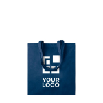 Katoenen tas met lange versterkte handvatten 140 g/m2 Eco Max Color kleur blauw weergave met bedrukking
