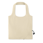 Gepersonaliseerde katoenen opvouwbare tas 105 g/m2 Strawberry Cotton kleur beige