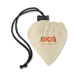 Gepersonaliseerde katoenen opvouwbare tas 105 g/m2 Strawberry Cotton kleur beige hoofdweergave tweede weergave