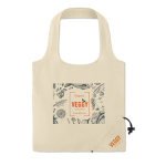 Gepersonaliseerde katoenen opvouwbare tas 105 g/m2 Strawberry Cotton kleur beige tweede hoofdweergave
