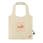 Gepersonaliseerde katoenen opvouwbare tas 105 g/m2 Strawberry Cotton kleur beige derde hoofdweergave