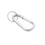 Goedkope sleutelhangers van aluminium met karabijnhaak Aluclip kleur zilver