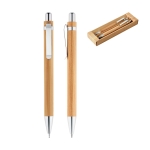 Milieuvriendelijke pen en potloodset met blauwe inkt Bamboo diverse kleuren