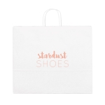 Gepersonaliseerde extra grote witte kraft tassen 100 g/m2 Retail XL kleur wit afbeelding met logo 2