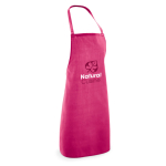 Voordelige lange schort van 180 g/m2 katoen Gourmet kleur fuchsia afbeelding met logo