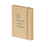 Notitieblok van gerecycled papier met stickers, liniaal PocketDesk kleur naturel afbeelding met logo