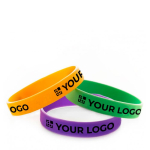 Duurzame 12mm siliconen polsbandjes bedrukken Regular kleur geel weergave met bedrukking