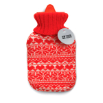 Warmwaterkruik met scandinavisch design Nordic kleur rood weergave met bedrukking