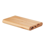 Bamboo powerbank bedrukken 4.000 mAh Powercard Bamboo kleur hout