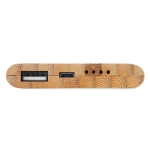 Bamboo powerbank bedrukken 4.000 mAh Powercard Bamboo kleur hout derde weergave