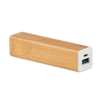 Bamboe Powerbank met gedrukt of gegraveerd logo 2.200 mAh Bamboo kleur hout