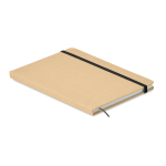 Gerecycled A5 notitieboek met elastische band EcoNote kleur zwart derde weergave