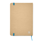 Gerecycled A5 notitieboek met elastische band EcoNote kleur blauw tweede weergave