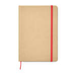 Gerecycled A5 notitieboek met elastische band EcoNote kleur rood