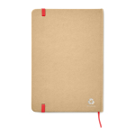 Gerecycled A5 notitieboek met elastische band EcoNote kleur rood tweede weergave
