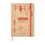 Gerecycled A5 notitieboek met elastische band EcoNote kleur rood hoofdweergave