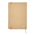 Gerecycled A5 notitieboek met elastische band EcoNote kleur oranje tweede weergave