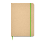Gerecycled A5 notitieboek met elastische band EcoNote kleur limoen groen