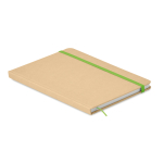 Gerecycled A5 notitieboek met elastische band EcoNote kleur limoen groen derde weergave