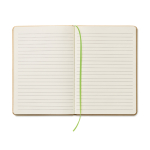 Gerecycled A5 notitieboek met elastische band EcoNote kleur limoen groen vierde weergave