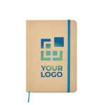 Gerecycled A5 notitieboek met elastische band EcoNote weergave met bedrukking