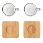 Set van 2 kleine koffiekopjes bedrukken met bamboe 60ml Espresso kleur doorzichtig vijfde weergave