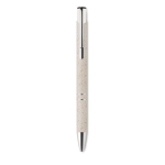 Eco pen met zilveren afwerking en blauwe inkt Aster Eco kleur beige derde weergave