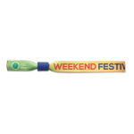Polsbandjes van gerecycled plastic met logo in full color RPET Sublim kleur wit