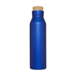 Stalen drinkflessen met bamboe stop 590ml Avenue Park kleur blauw tweede weergave voorkant