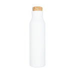 Stalen drinkflessen met bamboe stop 590ml Avenue Park kleur wit tweede weergave voorkant