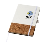 Elegant notitieboek bedrukken met kurken omslag A5 JournalBooks Cork kleur wit weergave tampondruk