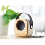Bamboe speaker met handige draagriem Scandinavia kleur wit sfeervolle weergave