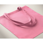 Voordelige kleurrijke katoenen tassen om te bedrukken, 80 g/m² kleur roze foto bekijken derde weergave