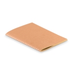 Gerecycled memoblok met logo en kartonnen kaft A6 Eco Stitched kleur beige