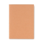 Gerecycled memoblok met logo en kartonnen kaft A6 Eco Stitched kleur beige tweede weergave