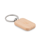 Rechthoekige houten sleutelhangers met logo Rectwood kleur hout tweede weergave