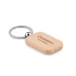 Rechthoekige houten sleutelhangers met logo Rectwood kleur hout hoofdweergave tweede weergave