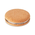 Spiegel met logo afgewerkt in kurk en ronde vorm Corkstyle kleur beige tweede weergave