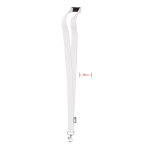 Lanyard van RPET met metalen karabijnhaak bedrukken, 20 mm kleur wit