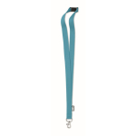Lanyard van RPET met metalen karabijnhaak bedrukken, 20 mm kleur turkoois