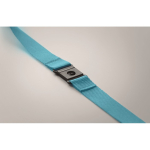 Lanyard van RPET met metalen karabijnhaak bedrukken, 20 mm kleur turkoois foto bekijken zesde weergave