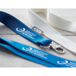 Lanyard van RPET met metalen karabijnhaak bedrukken, 20 mm kleur marineblauw
