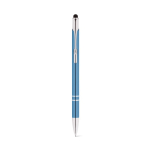 Aluminium zakelijke touch pen met logo Slimtouch kleur lichtblauw